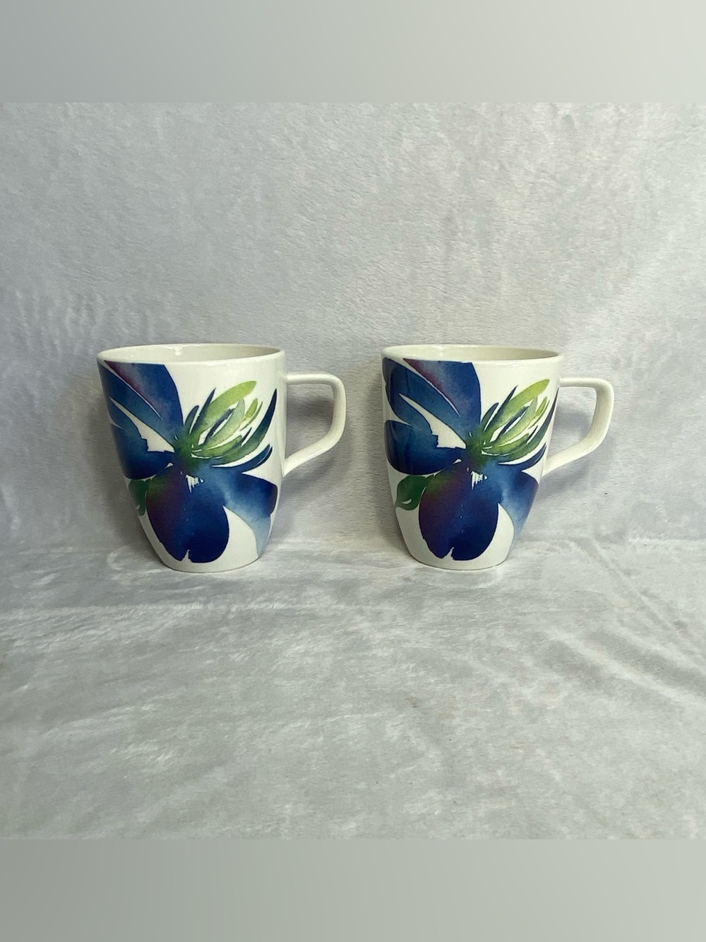 Villeroy & Boch Floral Mugs Set Of 2 White Porcelain Luxembourg